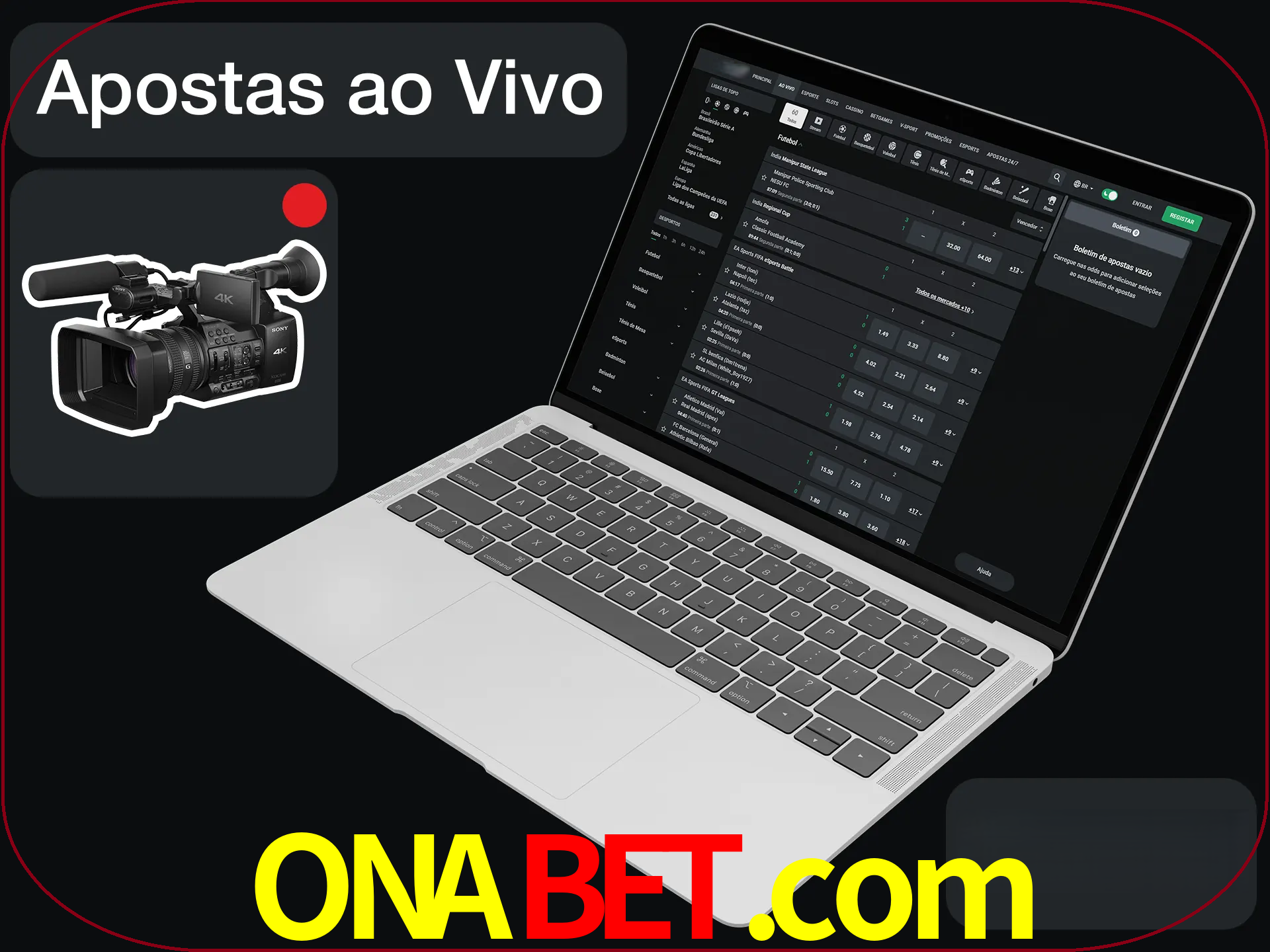 Aposte em formato ao vivo em nosso site.